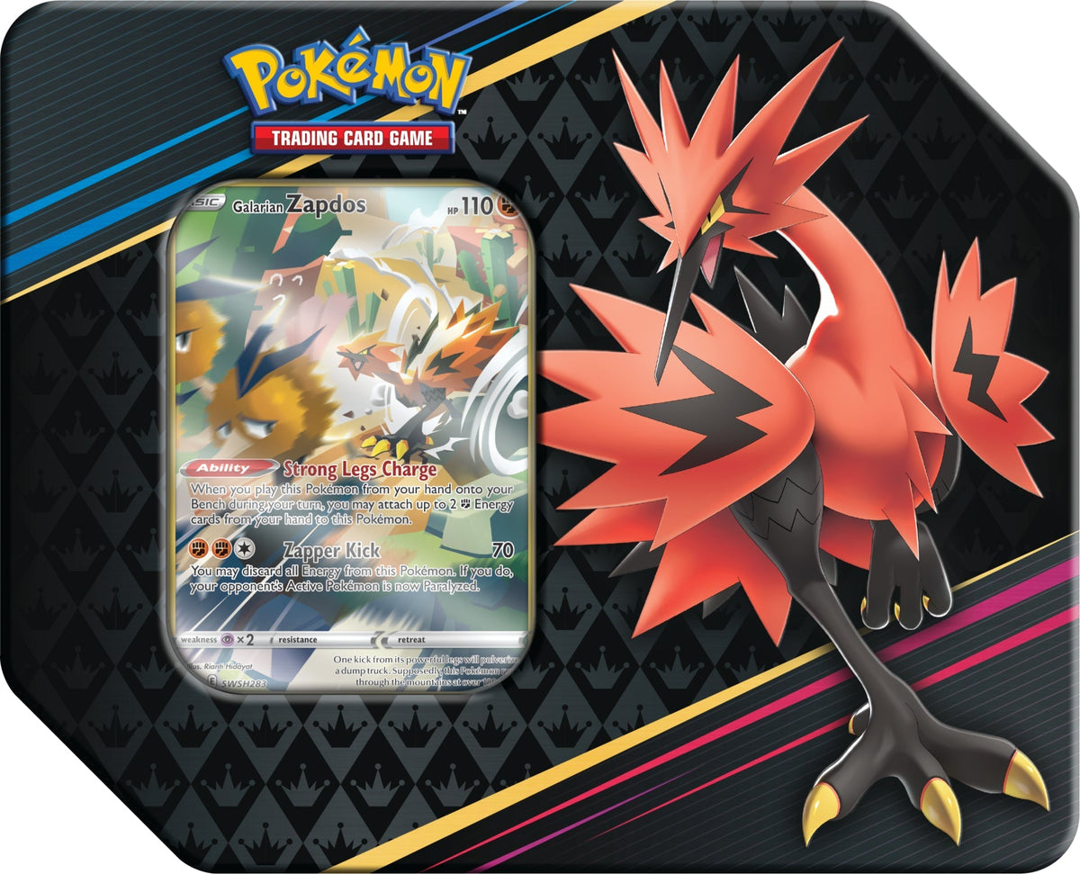 Crown Zenith Galarian Zapdos Crown Zenith Tin Large